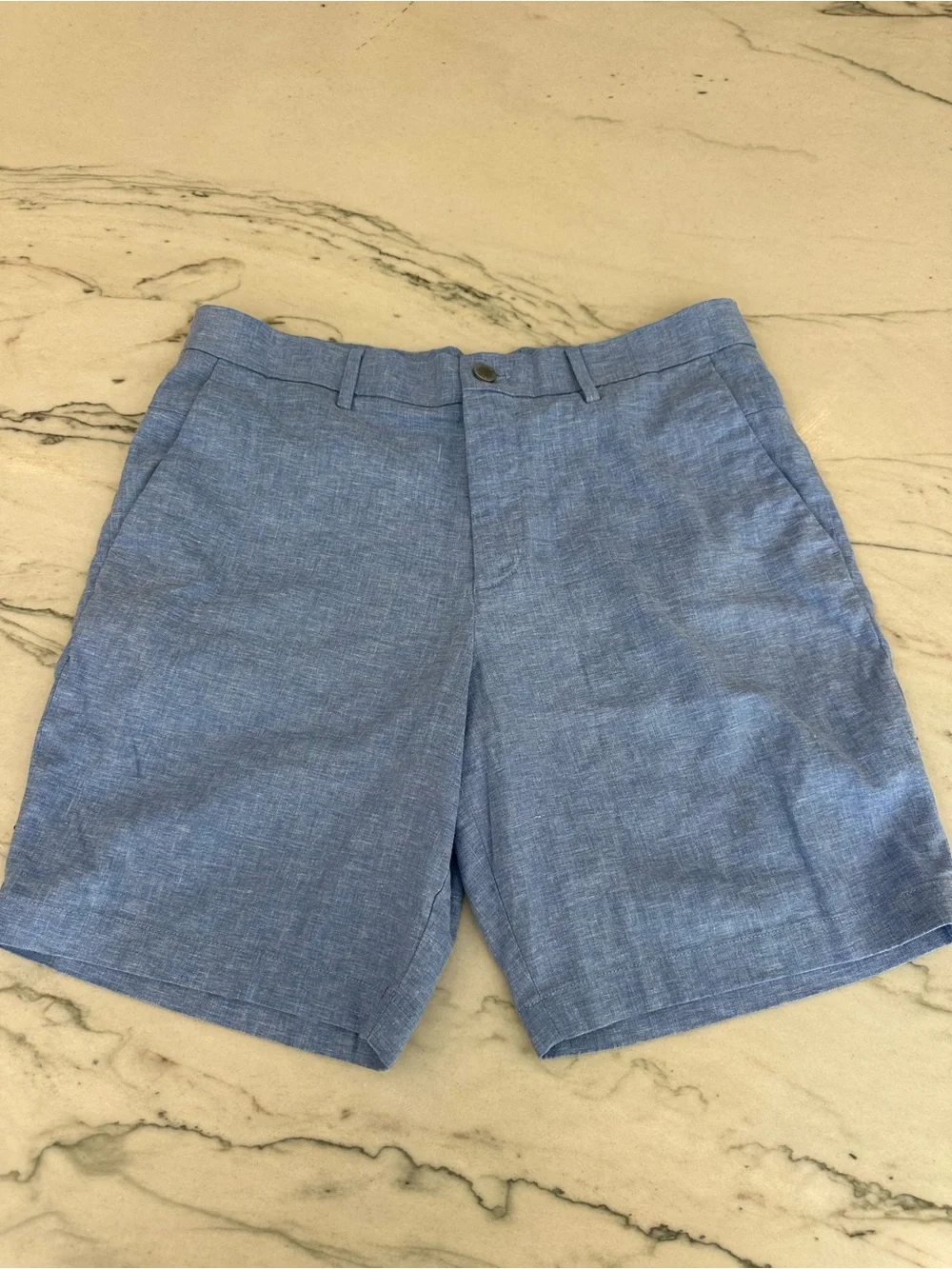Men's Banana Republic Blue Casual Linen-Blend Shorts